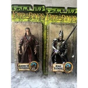 Lord of the Rings Toy Biz Elrond & King Elendil Action Figures LOTR